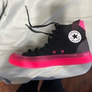 Pink and black converse size 11